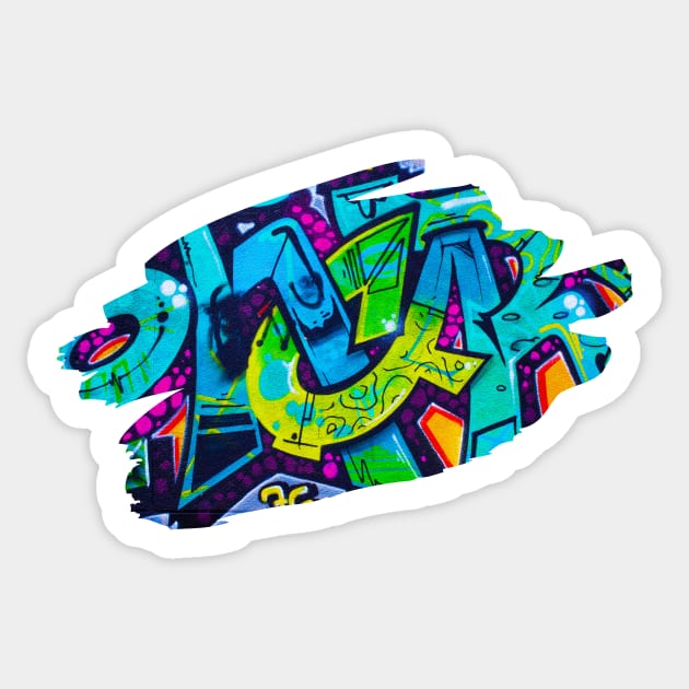 Graffiti Splash Art Print 1 Sticker by Auto-Prints